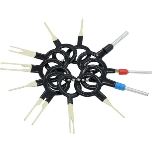 11Pcs Car Plug Terminal Removal Tool Kit Key Pin Car Wire Electrical Crimp Connector Pin Puller Kit For Disassembly Accessories
