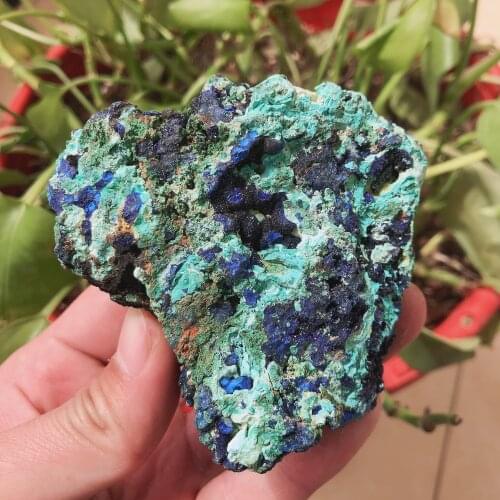 1pc Natural Crystal Quartz Chessylite Specimen Energy Reiki Stone Room Home Office Aquarium Decoration Accessories Gemstone