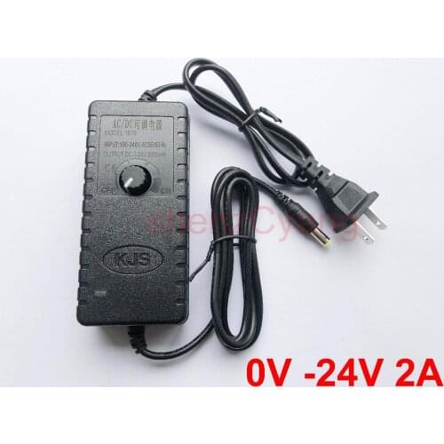 100PCS adjustable ON/OFF adapter DC0V-24V 2A Adapter of voltage3V/4.5V/5V/6V /9V /13.5V/15V18 -24V 2A 48W power supply adatper