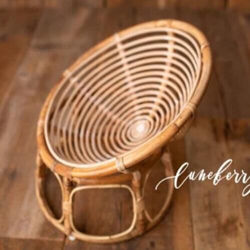 Newborn Photo Shoot Posing Sofa Baby Photography Props Handmade Bamboo Basket Vintage Chair For Boys Girls Fotografia Acessorio