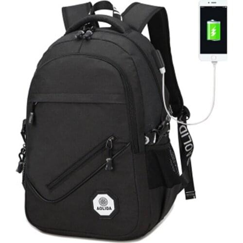 Backpack Mens Casual Bag USB Outdoor Travel Computer Backpack Student Bag Laptop Bag Large Capacity Backpack