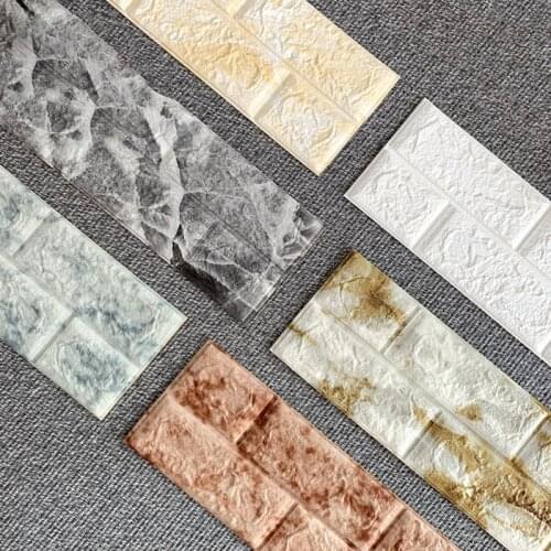 Wall Edge Strip Border Stickers Self Adhesive Waterproof Baseboard Corner 3D Brick Foam Waist Line Sticker Wallpaper Home Decor