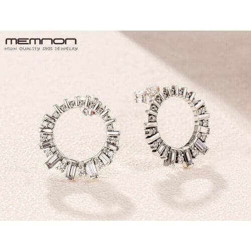 Memnon Christmas winter silver 925 Glacial Beauty Hoop Earrings for women 925 Sterling Silver aretes earring fashion Jewelry