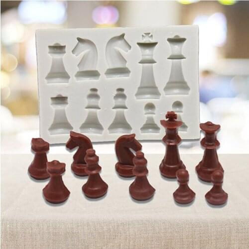 Silicone Fondant Cake Chess Silicone Mold Chocolate Baking Tray Chess Mold Sugar Craft Baking Bakeware Kitchen Tool