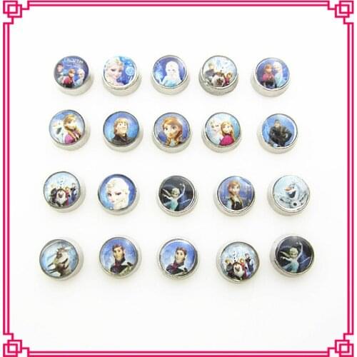 Mix random 100pcs/lot anna elsa princess floating charms living glass memory floating lockets charms diy jewelry