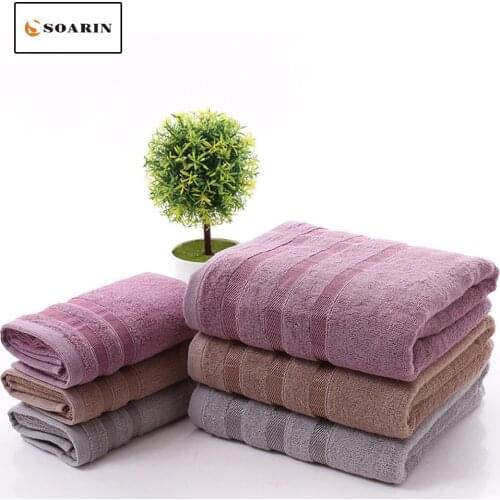 SOARIN Solid Striped Bamboo Fiber Face Towel Toallas De Mano Toalhas De Rosto Hair Towel Quick Dry Towel Summer Shower Toallero