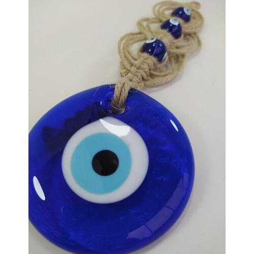 Evil Eye 9 cm Glass Bead Pendant Charm Turkish Handmade Amulet Wall Hanging Talisman Boho Home Decor Made in Turkey
