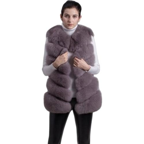 QIUCHEN PJ8049 2020 New arrival Hot Sale real Fox Fur Vest Authentic Fashion Perfect With High Heels Quality Solid