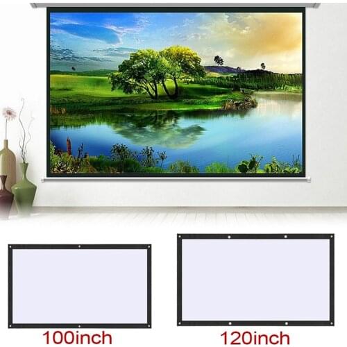3D HD Wall Mounted Projection Screen Portable 60/72/84/100/120 inch Canvas 16:9 LED Projector Screen For Home Theater Drop Ship