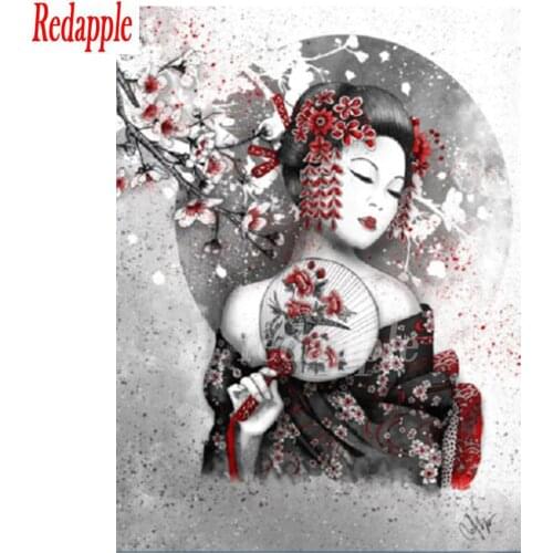 Japanese singer geisha Diamond Embroidery Cross Stitch Diamond Painting Landscape Picture Decoration Home Round drill Full drill