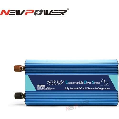 1500W 50HZ 60HZ Car Pure Sine Wave Inverter Built-in UPS 20A 10A Charge Controller DC 12V 24V TO AC 110V/220V charger Home Use