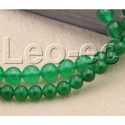 Natural 6mm 8mm round green jades Stone Beads for Jewelry Making 15" v1376