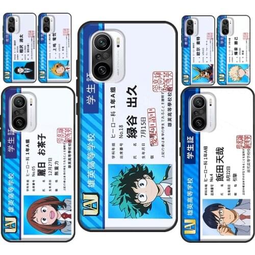 My Hero Academia Student Card Postcard For POCO F3 M3 POCO X3 Pro Case For Xiaomi Mi 11 Lite Note 10 Mi 9T 10T Pro Back Cover