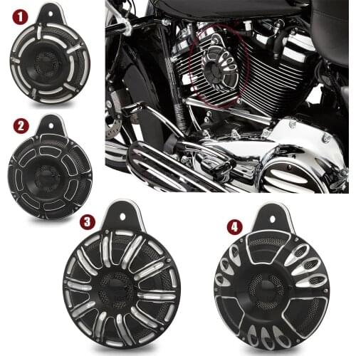 CNC cut edge cut black horn cover touring Horn kit for harley big twin horn FLT Touring 1991-2020