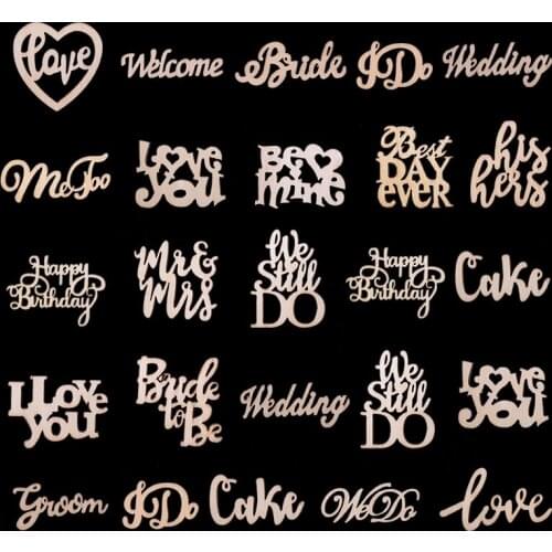 Wooden Love Letters Table Confetti Scatter Rustic Vintage Wedding Birthday Party Decorations Word Letters Alphabet Wood Slices