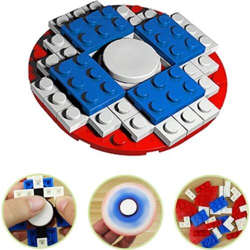 DIY Building Block Finger Spinner Adult Anti Stress Toy Kids Handmade Tri-Spinner Autism Spinners Kinetic Gyroscope Fidget Toy