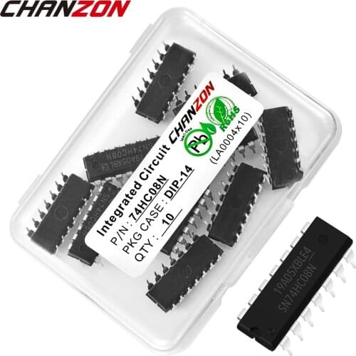 10PCS SN74HC08N DIP14 SN74HC08 DIP 74HC08N 74HC08 7408 Integrated Circuit Logic QUAD 2-INPUT AND GATE New Original Digital IC