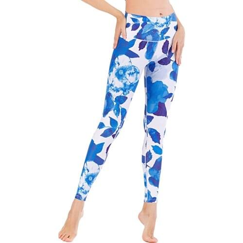 Blue Fitness Leggings Tummy Control Energy Gymwear Workout Running Activewear Yoga Pants Hip Lifting Trainning Wear Women