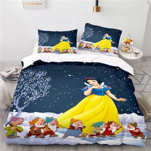 New Snow White Children Adult Bedding Set 2/3pcs Disney Princess Comforter Bedding Set Twin Full Queen King Bed Set Home Textile