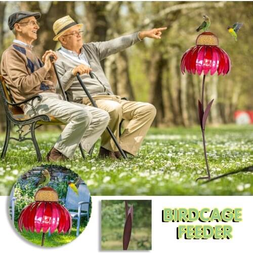 Creative Garden Bird Feeder Petals Sahpe Coneflower Wild Bird Feeder Outdoor Garden Gazebo Yard Hummingbird Feeder Decoration
