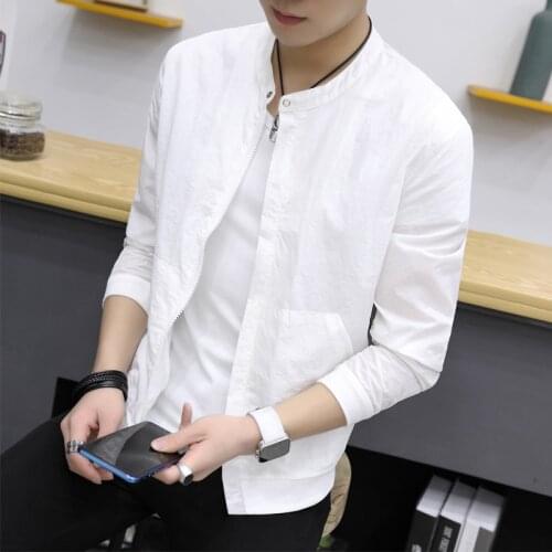 Summer Thin Jackets Men Brand New Slim Fit Stand Collar Bomber Jacket Long Sleeve Solid Sun Protection Clothing Men Coats 4XL-M