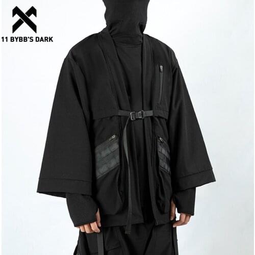 11 BYBBS DARK Functional Ninja Jacket Coats Streetwear 2021 Loose Cardigan Windbreaker Darkwear Samurai Kimono Techwear