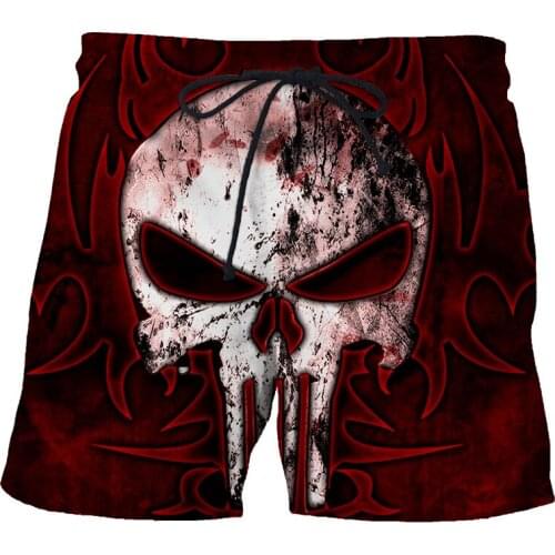 2021 Summer Mens 3D Shorts Sickle Skull Printed Casual Swimming Beach Shorts Fashion Swimsuit Shorts Oversized For Adult Shorts
