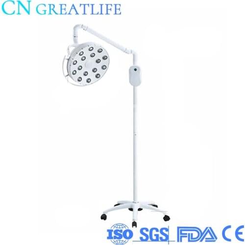 48w Lamp 16 Leds Vertical Floor Standing Mobile Type Medical Exam Shadowless Lamp Standing Dental Led Operation Light