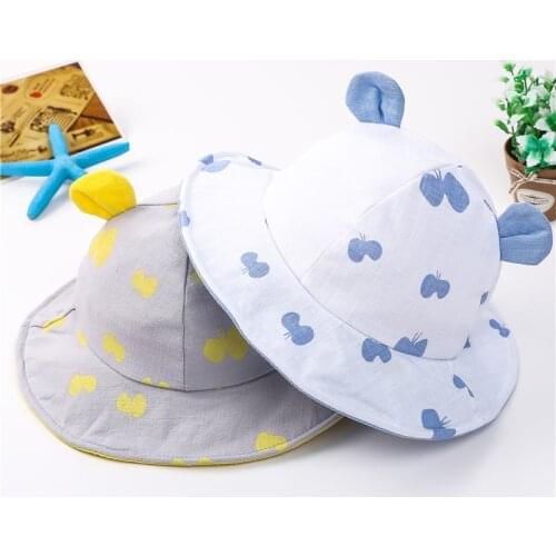 Soft Cotton Spring Summer Baby Sun Hat Wide Fisherman Cute Infant Girl Boys Rabbit Ears Hat Cotton Toddler Kids Tractor Cap