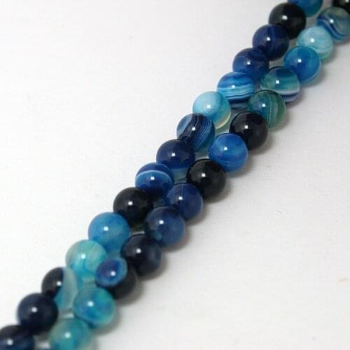 New Style Fashion 6mm Stripe Onyx Beads Natural Stone Beads Dyed 15'' For Jewelry Making DIY Bracelet BTB026-44