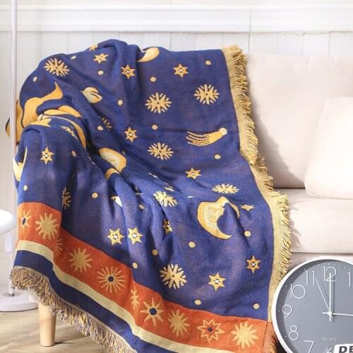 White Constellation Throw Blanket Multi-function sofa Covers Dust-proof Slipcover All Season Blanket Sofa cushion Soft Big Towel