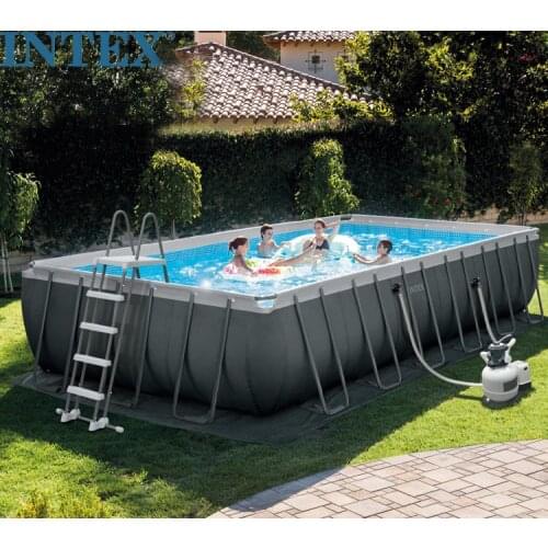 Family pipe rack swimming pool INTEX oversized rectangular bracket paddling pool filter pump + escalator 26364