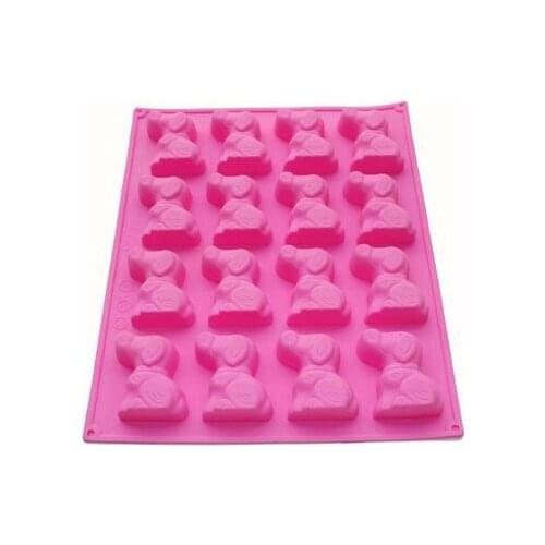 Happy Puppy Dog Shaped Soap Chocolate Candy Cookies Mold Silicone Pan