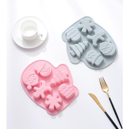 Christmas Glove Hat Shape Silicone Mold Mousse Cake Chocolate Handmade Glue Mold Halloween Special Food Grade Non-stick Mold