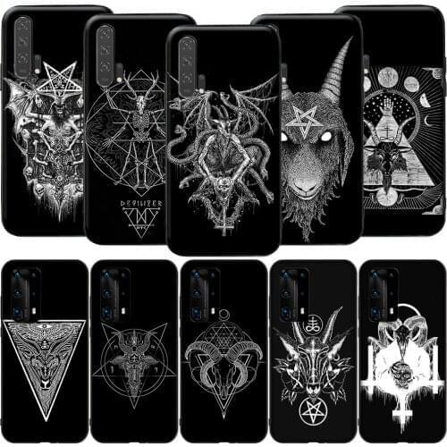 GX76 Goat Head Satan Silicone Case for Huawei P9 P10 P20 P30 P40 Y6 2018 Y7 Y9 Lite Pro Max Prime Mini