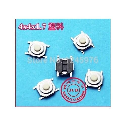 1000pcs Tactile Push Button Switch Momentary Tact 4x4x1.7mm 4pin SMD Surface Mount+Hot sale
