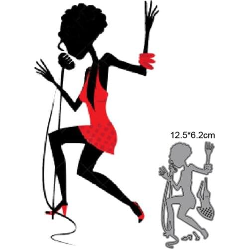 Metal Cutting Dies Cut Die Mold African Woman Makeup Singing Drinking Scrapbook Paper Craft Knife Mould Blade Punch Stencils Die