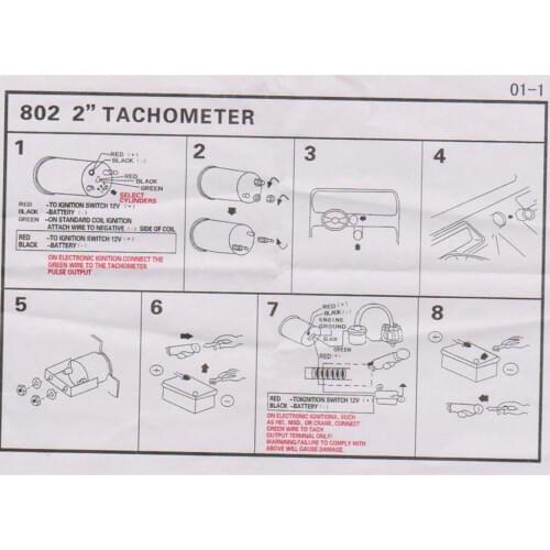 Universal 12V Petrol Car 2 Inch RPM Tachometer REV Gauge Carbon Fiber Face
