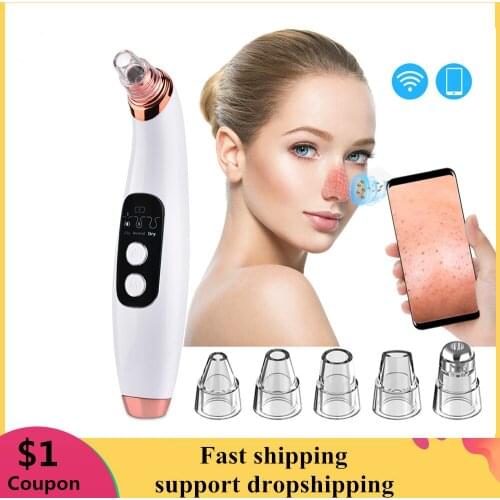 Visible Blackhead Remover Vacuum Facial Black Head Pore Cleaner Microscope Blackhead Suction Rechargeable Acne Pimple Remove