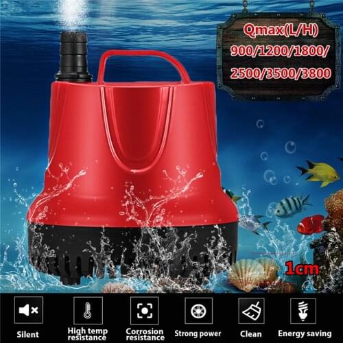 Water Pump Fish Tank 10-80W AC220-240V 50Hz Submersible Ultra-Quiet Pump Aquarium Pond Spout Feature Pump Full Automatic US Plug