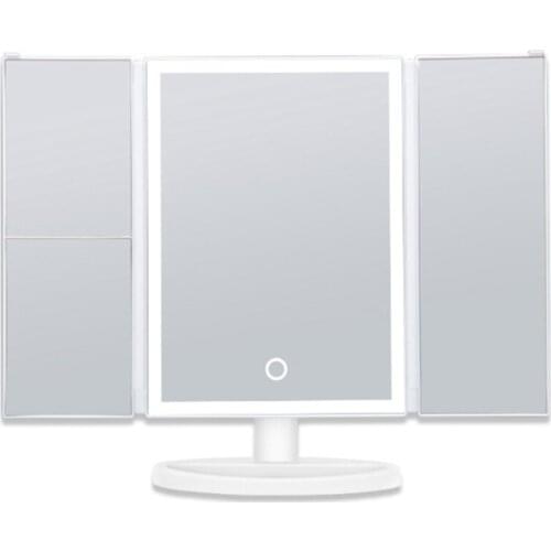 Lighting Vanity Mirror with 38LEDs, 1X 2X 3X Magnification, Contact Control, Portable Cosmetic Lighted Makeup Mirror