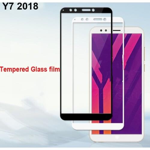 1pcs Ultra-Thin white black color full screen protector Tempered Glass film For Huawei Y7 2018 Screen protective glass film