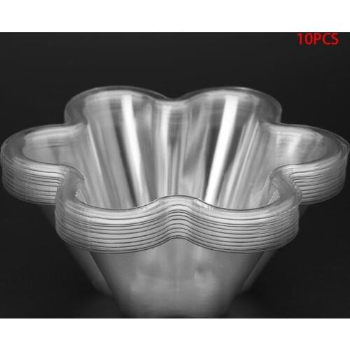 10Pcs Disposable Plastic Transparent Ice Cream Soup Candy Salad Bowl Kitchen New
