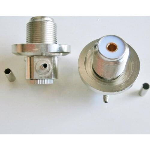 Connector PL259 SO239 UHF Female Bulkhead Panel Nut Right Angle 90 Degree Crimp For RG316 RG174 RG179 LMR100 Cable