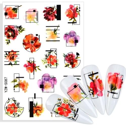 2021 NEW Flower Lavender Nail Stickers Nail Decals 3D Dried Flower Leaf Slider Nail Decoration Manicure Adhesive Tattoo