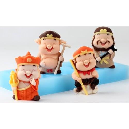Nicole Silicone Chocolate Mold 4-Cavity Journey To The West Characters Shapes Mould