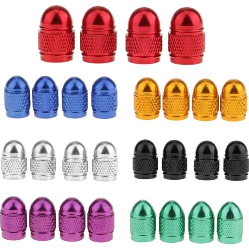 4x Silver Anodized Tires Stem Dust Cap For Car Bike Van Truck Repair