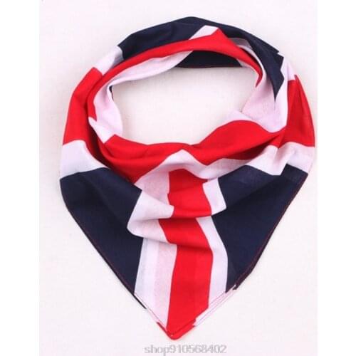 54x54cm British Flag Union Jack Biker Square Bandana Football Fans Carnival Head Wrap Dancing Handkerchief N09 20 Dropshipping