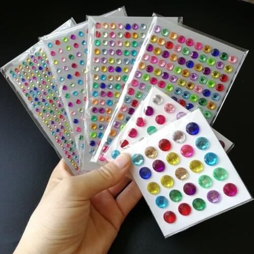 Fashion Women Acrylic Glitter Tattoo Diamond Sticker Self-Adhesive Rhinestone Face Eye Performance Decoration Accessories