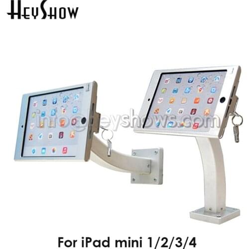 Aluminum IPad Tablet Security Lock Wall Mount Case Table Display Kiosk Brace Housing Stand With Screw Tube For Ipad Mini 1 2 3 4